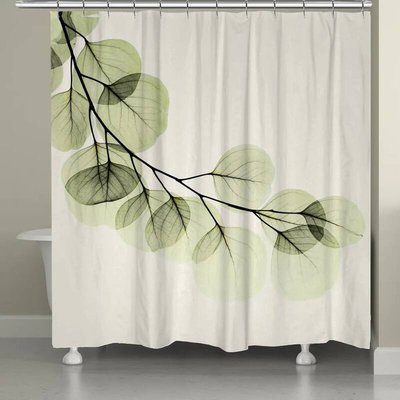 Laural Home Green X-Ray of Eucalyptus Leaves Shower Curtain