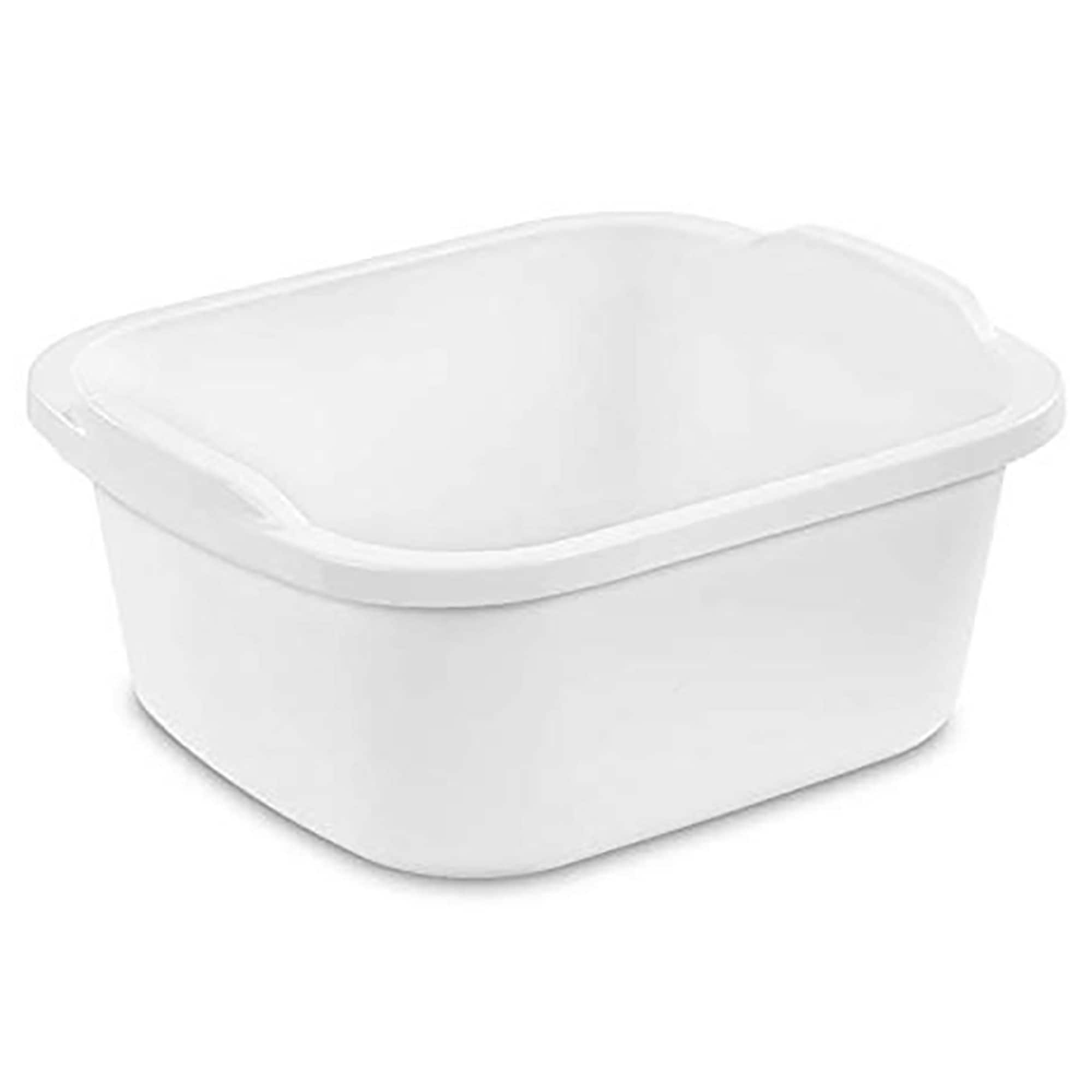 Sterilite Small Portable Rectangle Plastic 8 Qt Dish Pan Basin