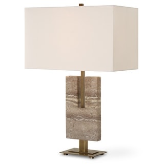 Uttermost Turning Point Travertine Table Lamp - 26" H X 17" W X 10" D