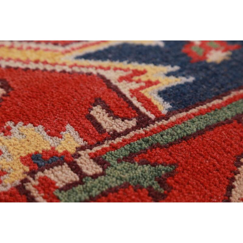Hand Knotted Oriental 100% Wool Carpet Traditional Medallion Oranges & Rust Heriz (serapi) Area Rug - 11' 10'' X 9' 1''
