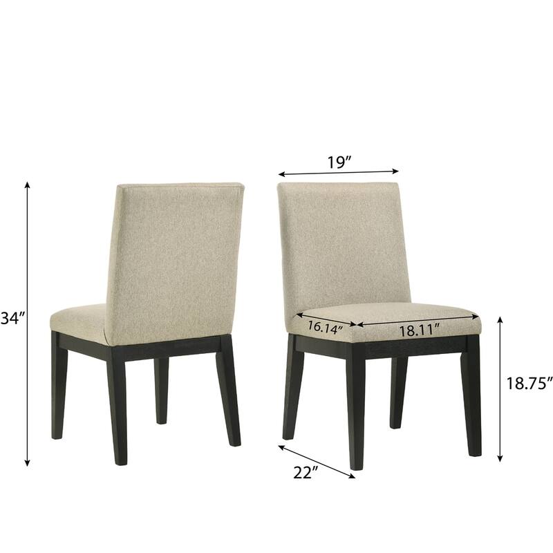 Contemporary Solid Wood Dining Chairs,Set of 2