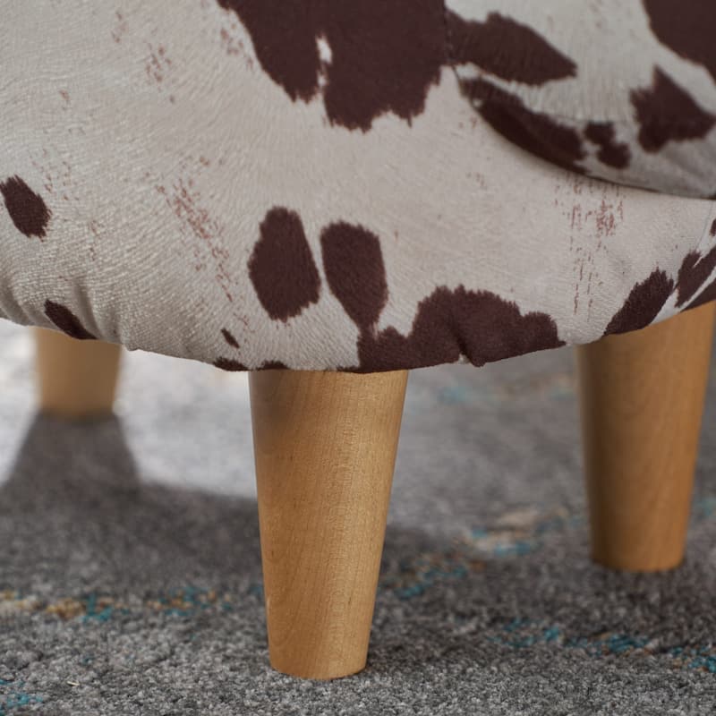Bessie Fabric Cow Ottoman by Christopher Knight Home