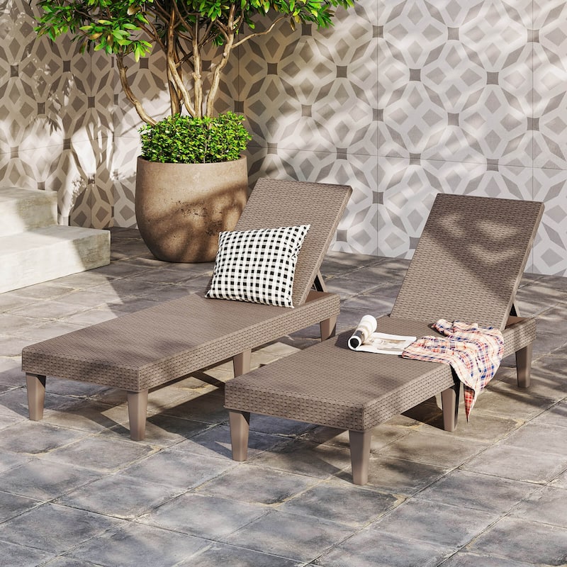 Costway 1/2 PCS Outdoor Chaise Lounger Chair 3-Position Reclining - See Details