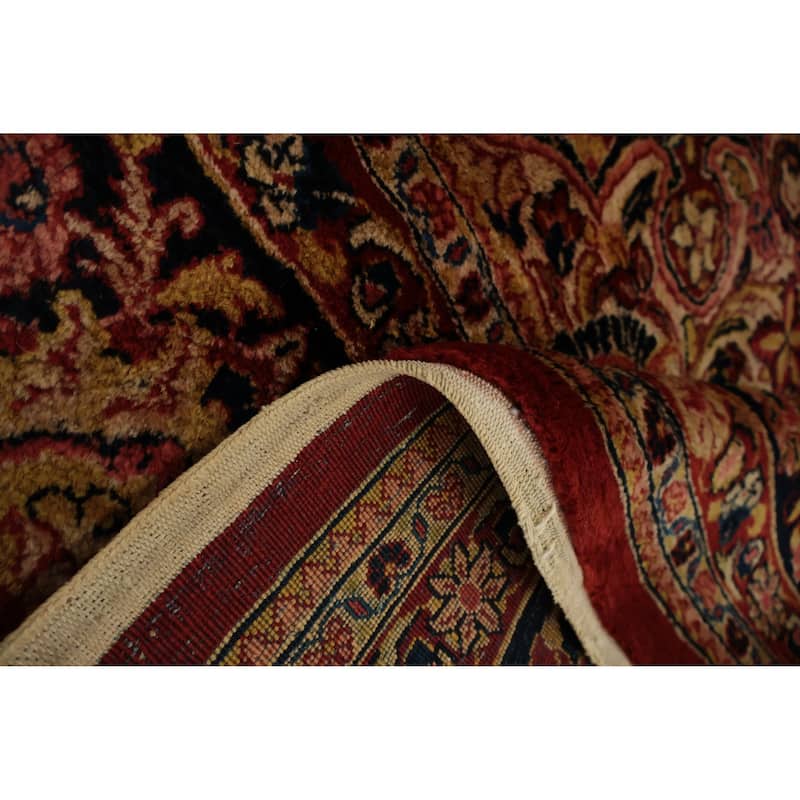 Hand Knotted Oriental 100% Wool Carpet Traditional Floral Red Mahal Area Rug - 13' 10'' X 10' 4''