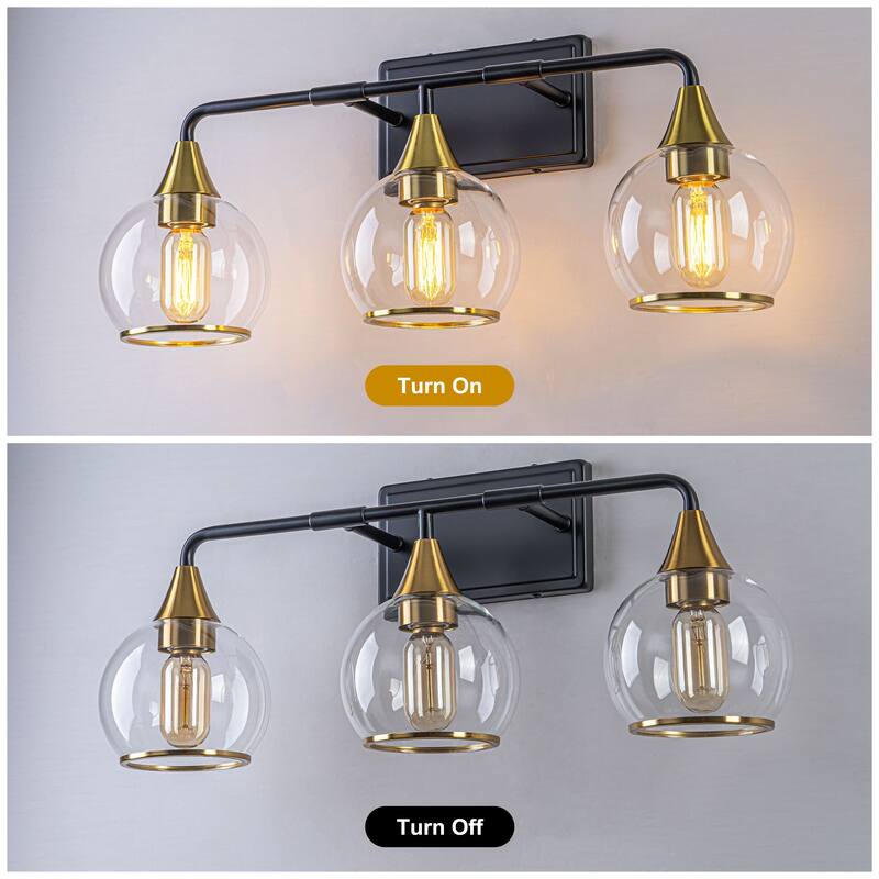 Starsky 3/4 Lights Modern Vanity Light Clear Globe Glass Shades