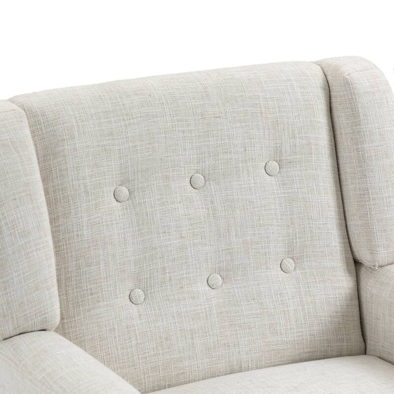 Mid Century Modern Button Tufted Accent Chair with Wood Legs