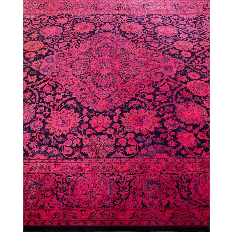 Overdyed, One-of-a-Kind Hand-Knotted Area Rug - Pink - 7' 10" x 10' 3"