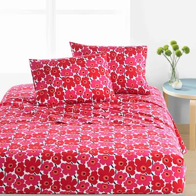 Marimekko Unikko Cotton Percale Bed Sheet Set