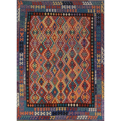 South Western Style Kilim Oriental Area Rug Wool Carpet - 8'5"x 11'2"