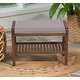 preview thumbnail 17 of 20, Ecostyle Solid Bamboo Padded Bench with Slatted Shelf Brushed Brown
