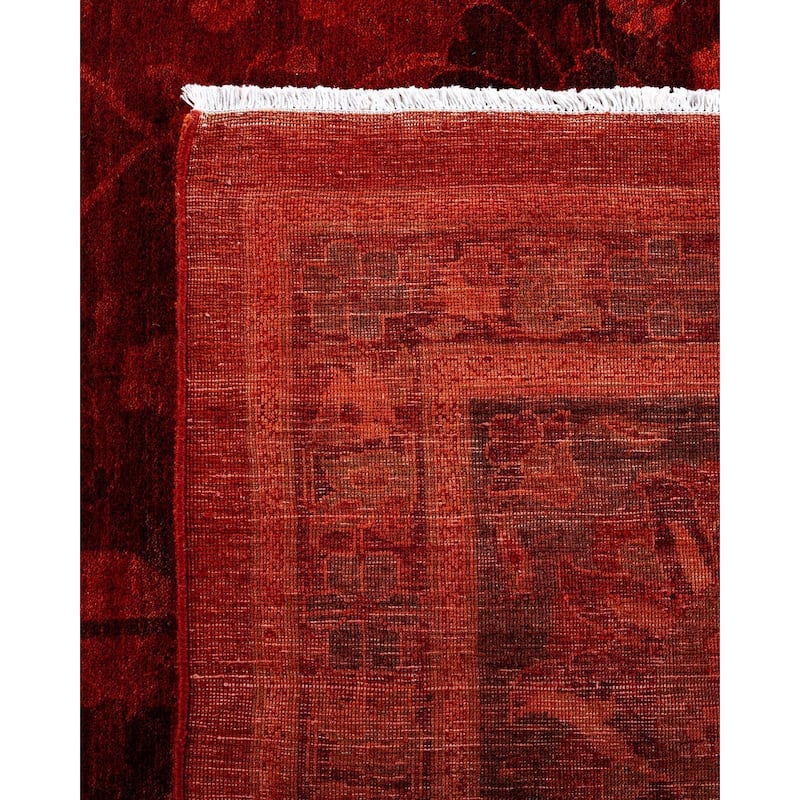 Overdyed, One-of-a-Kind Hand-Knotted Area Rug - Red - 11' 10" x 17' 10"