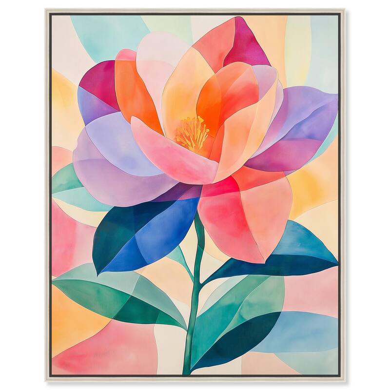 Ail Geofloral II Canvas by Art Remedy - 20" x 24" - Silver