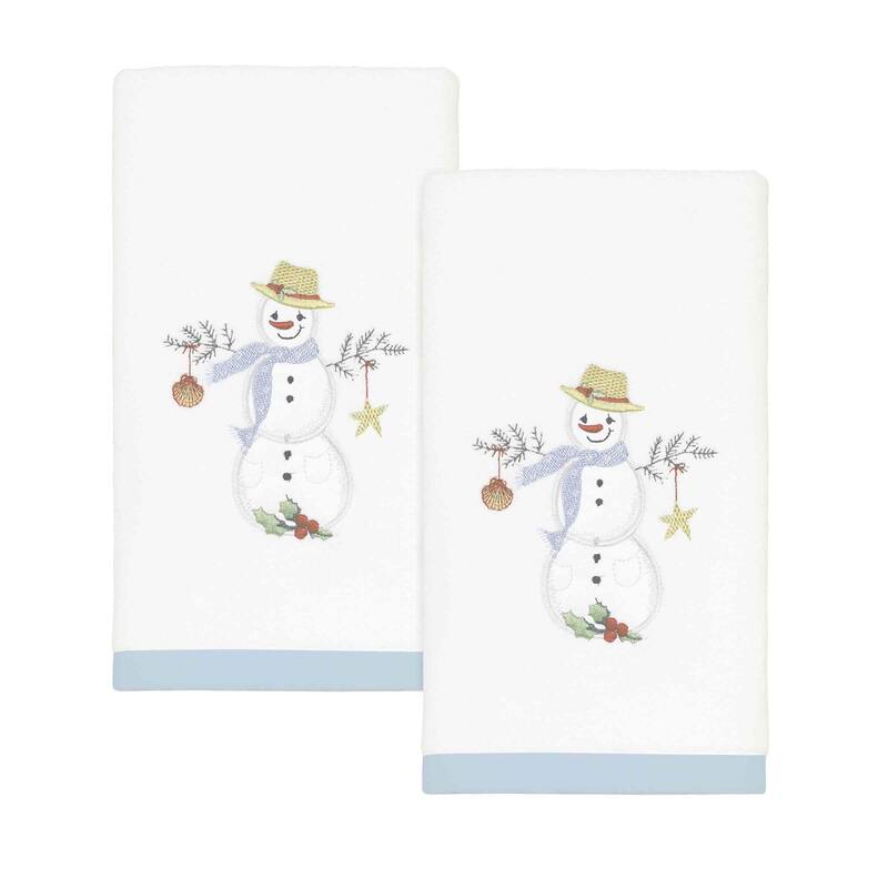 Avanti Linens Coastal Snowman 2-Pack Fingertip Towel Set - Fingertip Towel 2pk Set