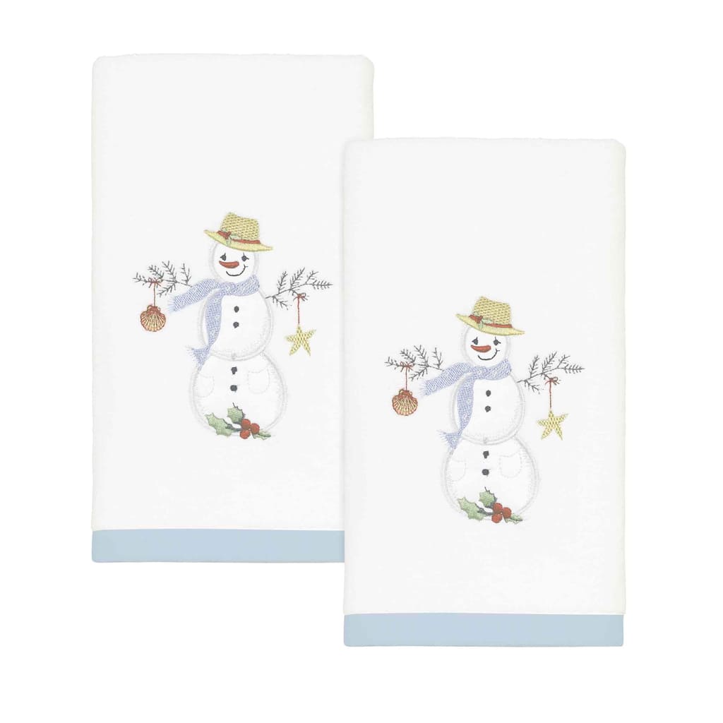 Avanti Linens Coastal Snowman 2-Pack Fingertip Towel Set - Fingertip Towel 2pk Set