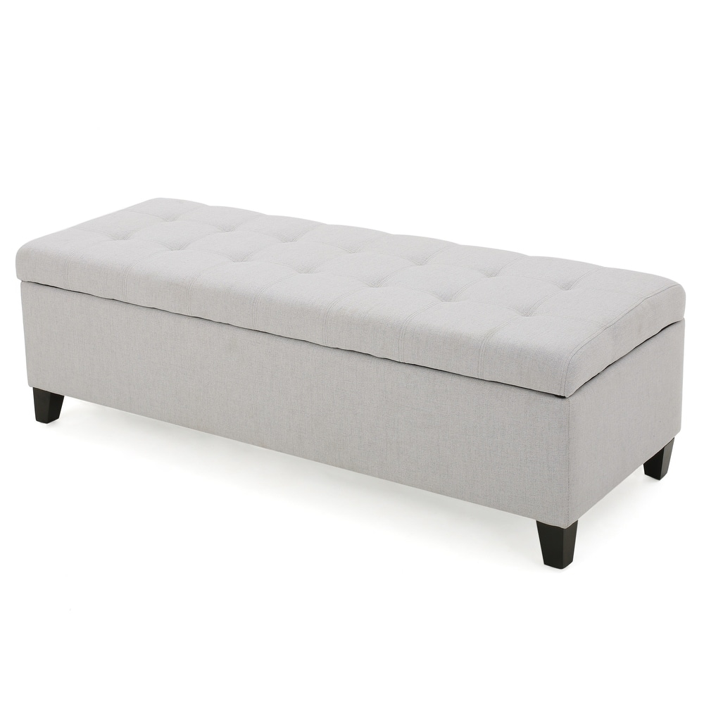 Mission Tufted Fabric Storage Ottoman Bench by Christopher Knight Home
