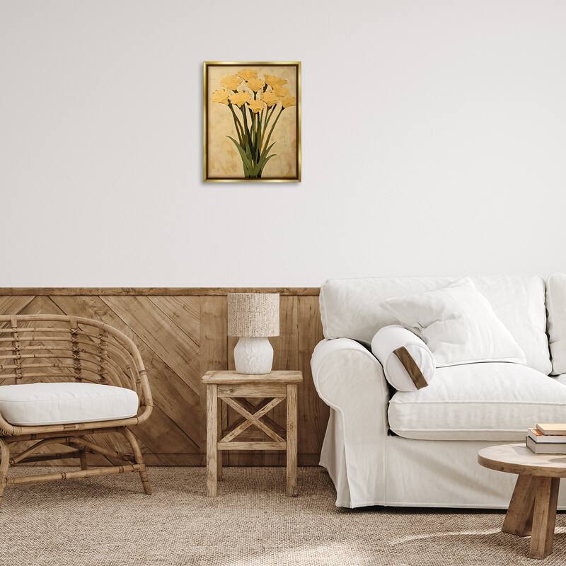 Stupell Hand Picked Daffodils Framed Floater Canvas Wall Art Design By Franklyn Gregory