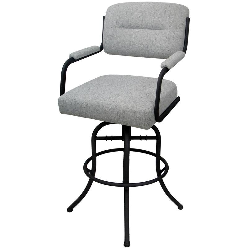 Swivel Tilt Counter 26" or 30" Bar Stool on Metal Frame - M-110 - Counter Height - Hemsath Slate - Black