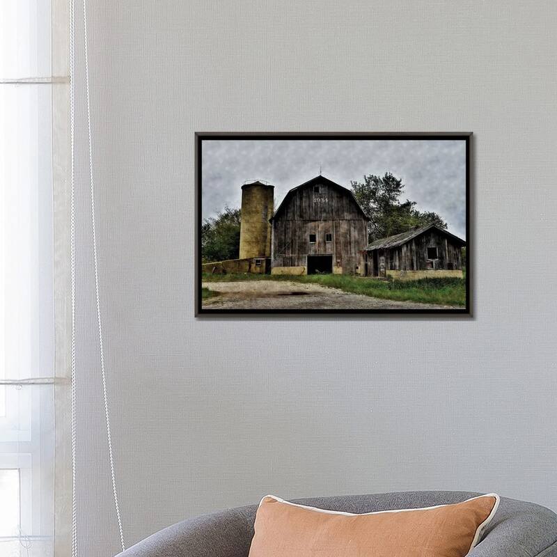 iCanvas "The Old Barn & Silo" by Denise Romita Framed