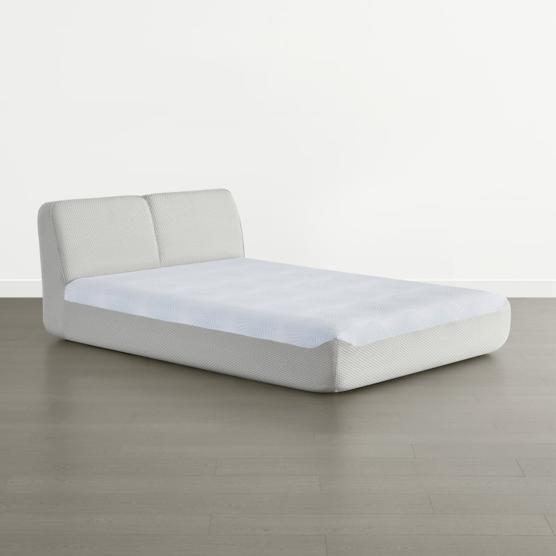 Spruce & Spring Modern All-in-One Queen Upholstered Bed, No-Assembly Foam Bed for Small Spaces