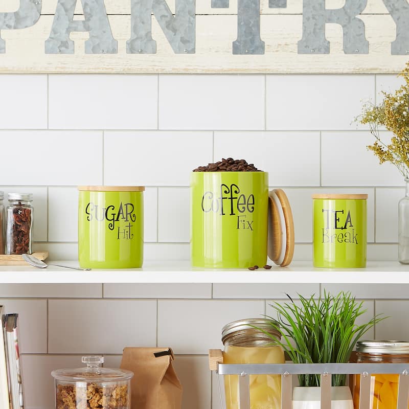 DII Coffee/Sugar/Tea Ceramic Canister (Set of 3)