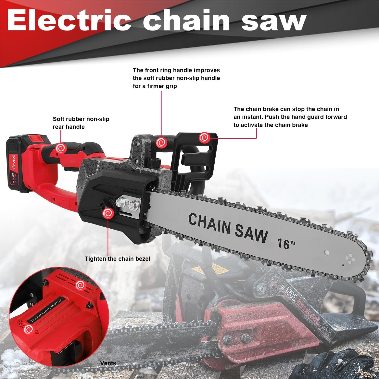 Tree Trimmer Chain Saw with 2 Battery 