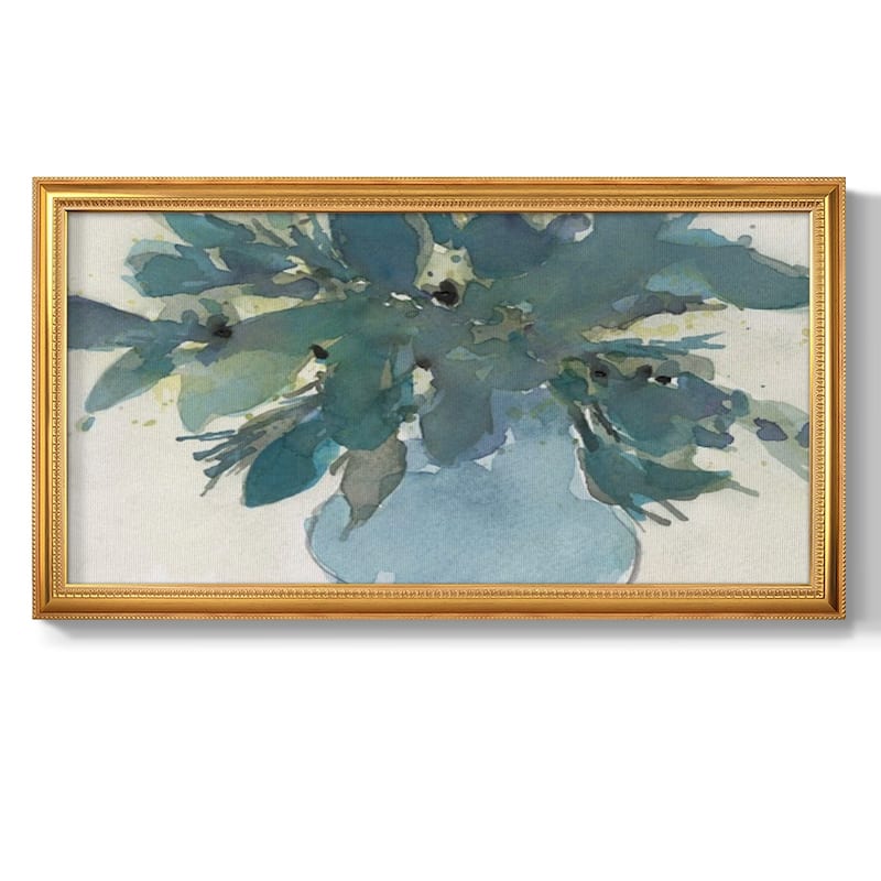 Blue Vintage Charm I Premium Framed Canvas- Ready to Hang