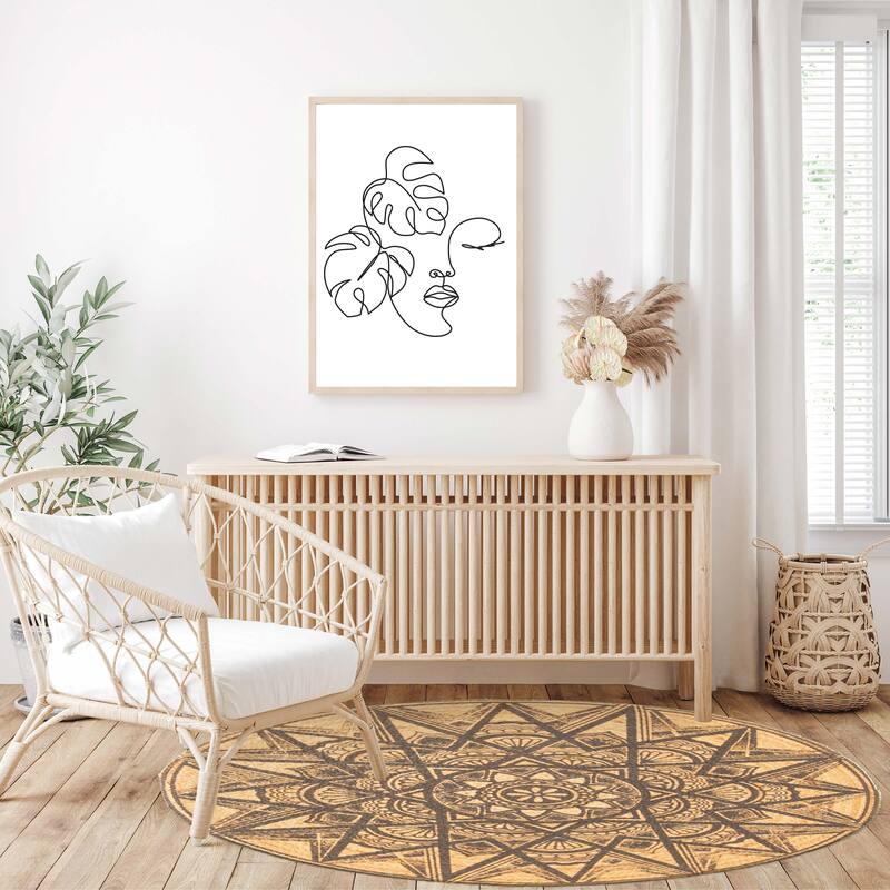 ECARPETGALLERY Braided Weave Palas Denizli Tan Jute Rug - 3'0 x 3'0