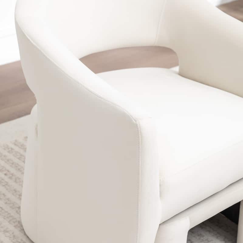 SEYNAR Modern Glam Velvet Accent Armchair Open Back with Ottoman Set of 2