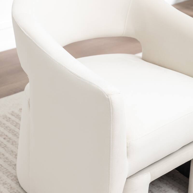 SEYNAR Modern Glam Velvet Accent Armchair Open Back with Ottoman