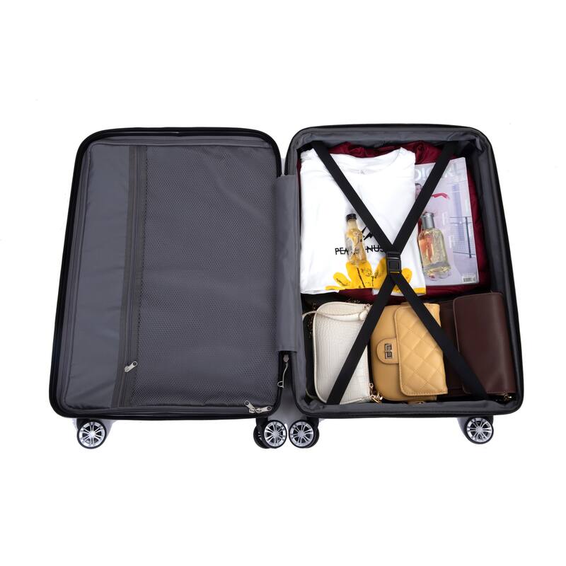 3 Piece Luggage Sets with Double Spinner Wheels and TSA Lock, Expandable Durable PC Hardside Lightweight Suitcase for Men Women