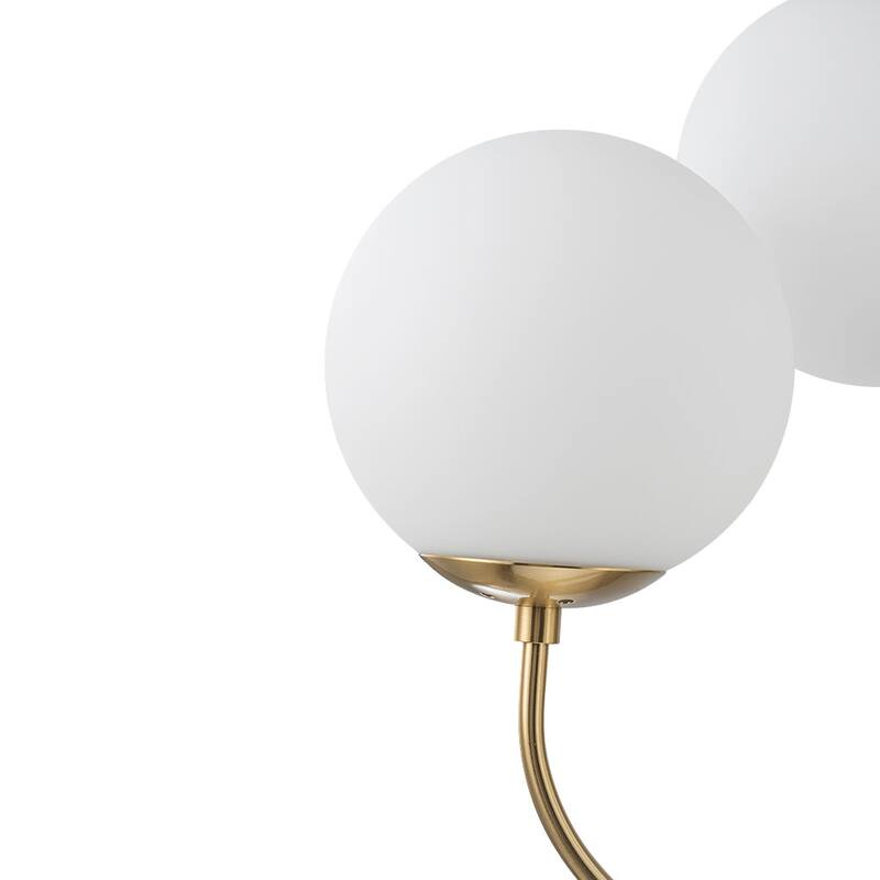 Art Deco 6-Light Frosted Glass Globe Bubble Sputnik Chandelier 28in