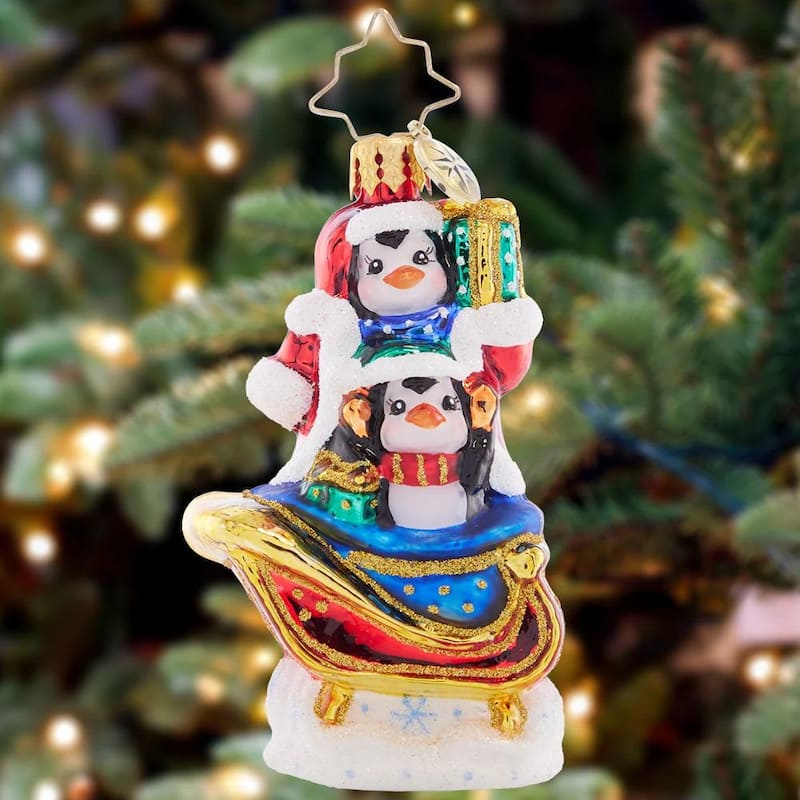 Silliest Sleigh Ride Gem Glass Christmas Ornament 1021405
