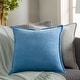 preview thumbnail 55 of 57, Harrell Solid Velvet 22-inch Throw Pillow Cover Only - Light Blue