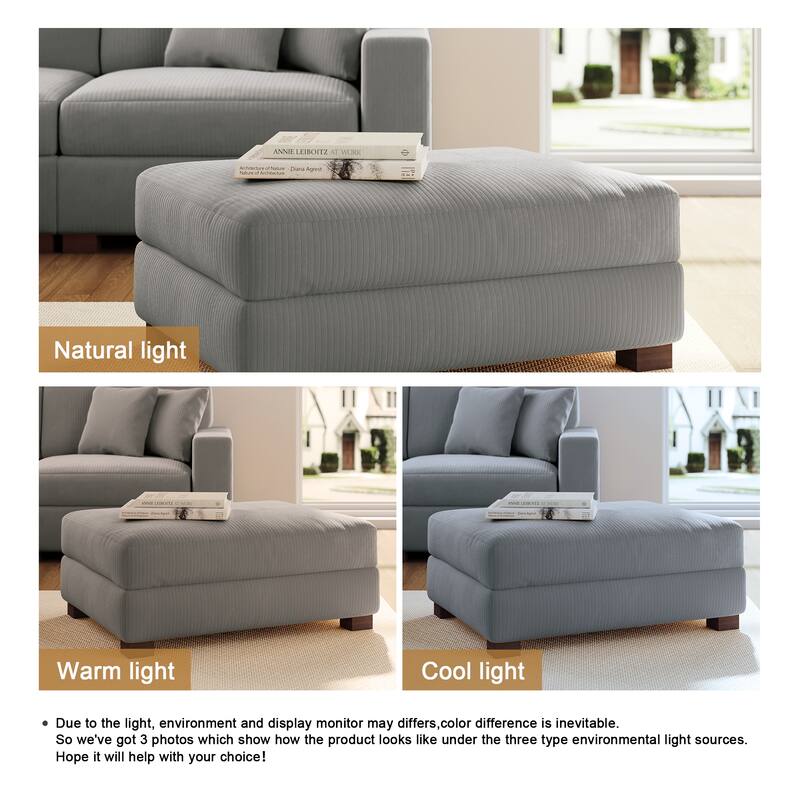 Rectangular Corduroy Oversized Ottoman
