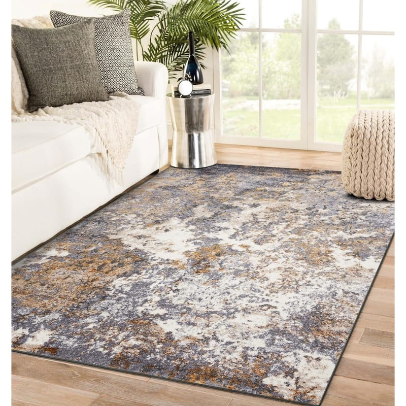 Luxe Weavers Abstract Area Rug Modern Design - 2' x 3' - Gray