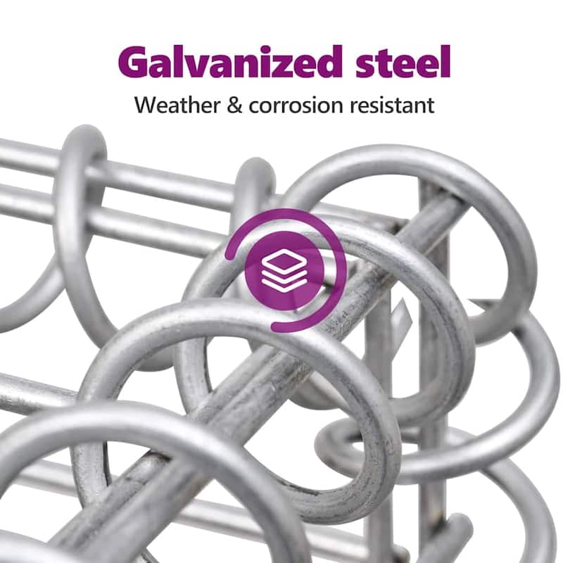 vidaXL Gabion Basket, Galvanized Steel
