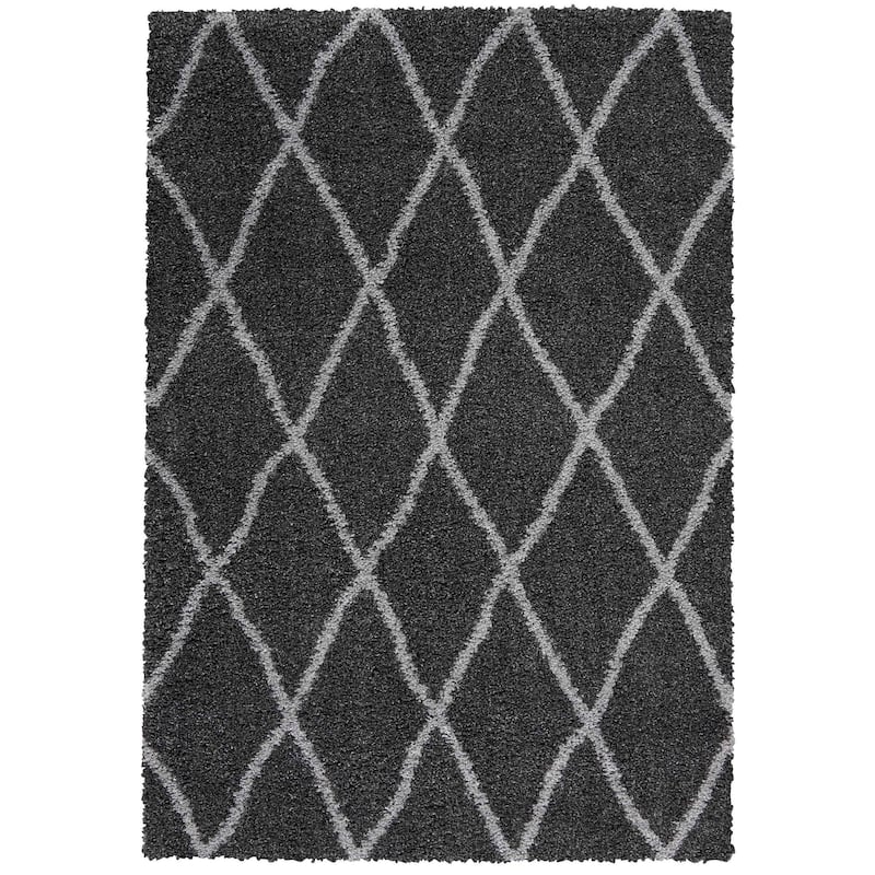 Nourison Shangri-La Geometric Trellis Lattice Shag Rug
