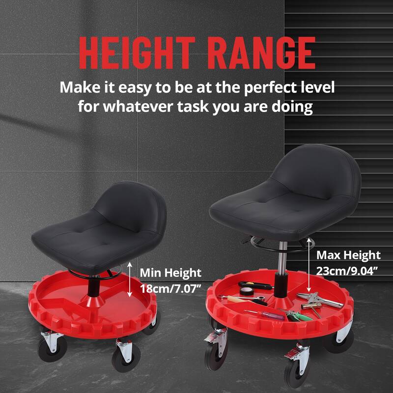 Mobile Rolling Mechanic Stool, Rolling Garage Stool - N/A