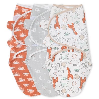 The Peanutshell Desert Safari Swaddles, 3-Pack, Medium/Large