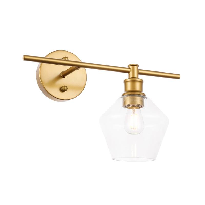 Gerald 1-Light Glass Right Wall sconce - 14.7/10.2 - 14.7/10.2