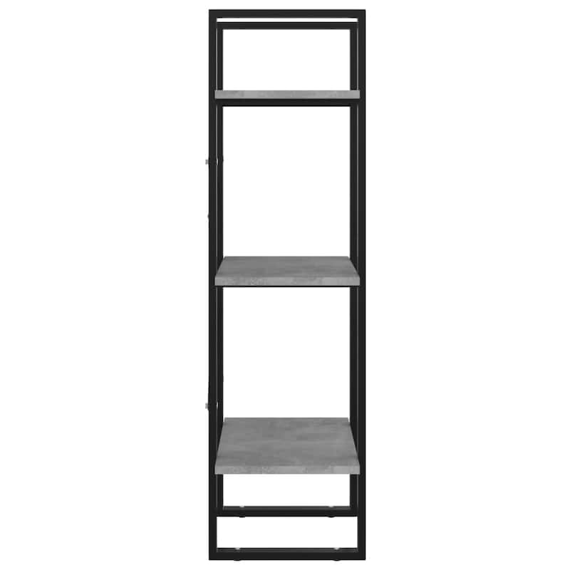 vidaXL 3-Tier Book Cabinet Concrete Gray 15.7"x11.8"x41.3" Engineered Wood - 15.7" x 11.8" x 41.3"