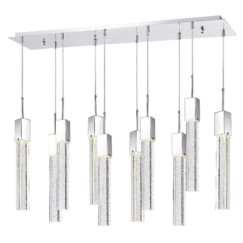 Rectangular Crystal Chandelier // XL 10 Light with Smart Dimmer Included