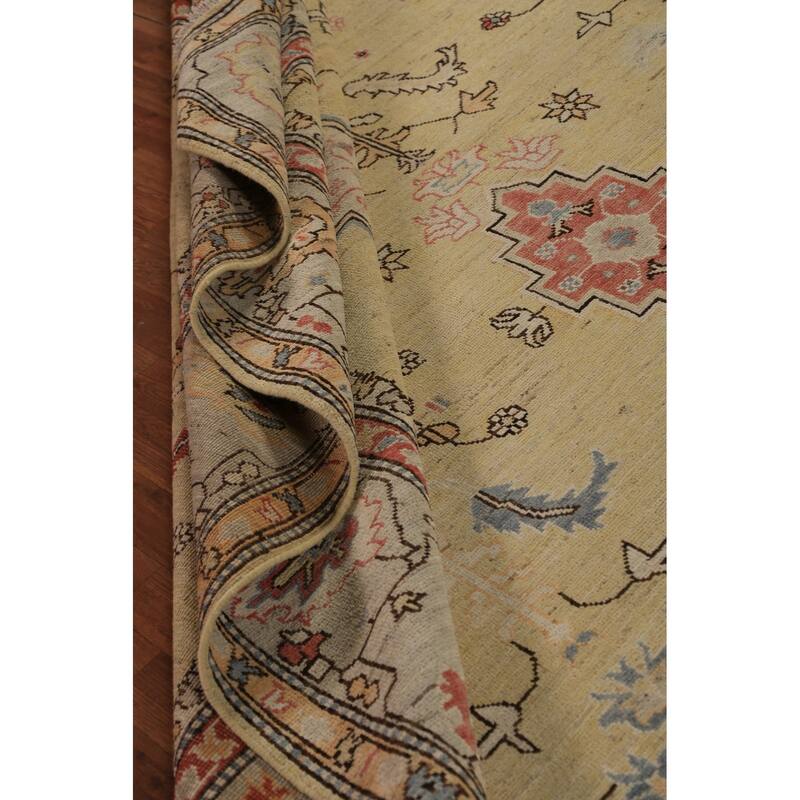 Vegetable Dye Heriz Serapi Rug Oriental Hand-Knotted Wool Carpet - 9'2"x 12'0"