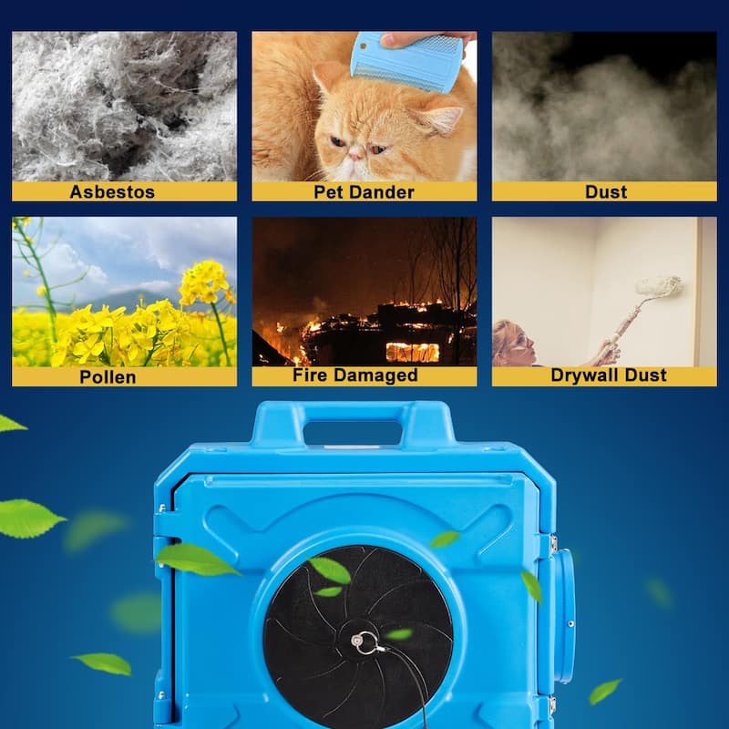 Costway Industrial Commercial Hape Air Scrubber Negative Air Purifier - Blue - See Details