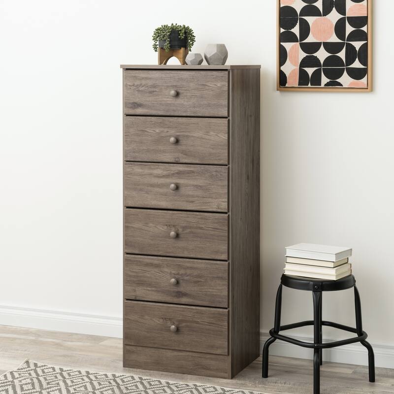 Prepac Astrid 6 Drawer Dresser for Bedroom, Tall Chest of Drawers, Bedroom Furniture, Clothes Storage and Organizer