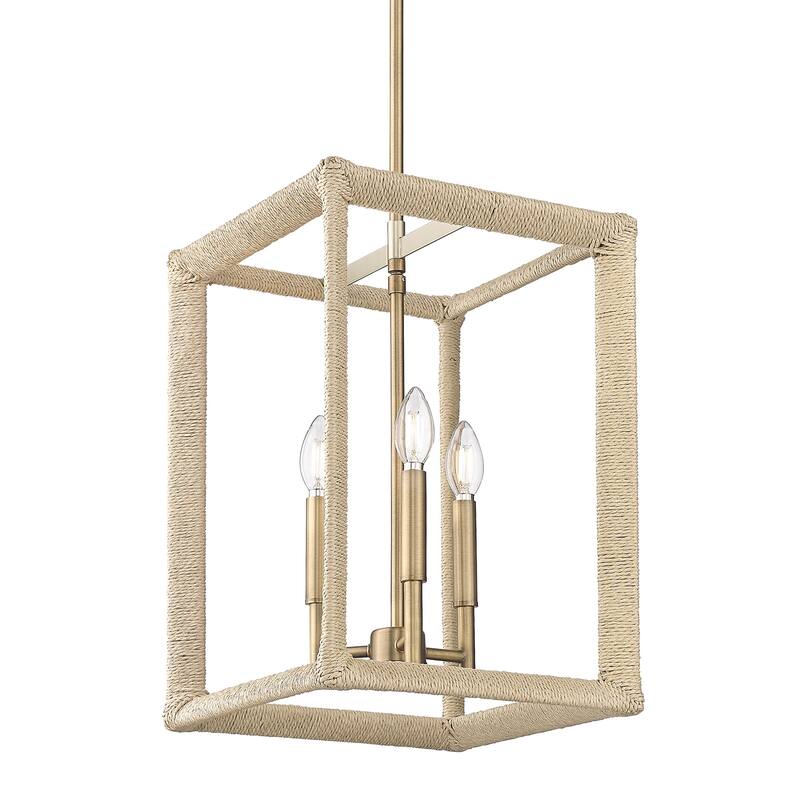 Wry Lighting Kimber 3-light Pendant in Modern Brass