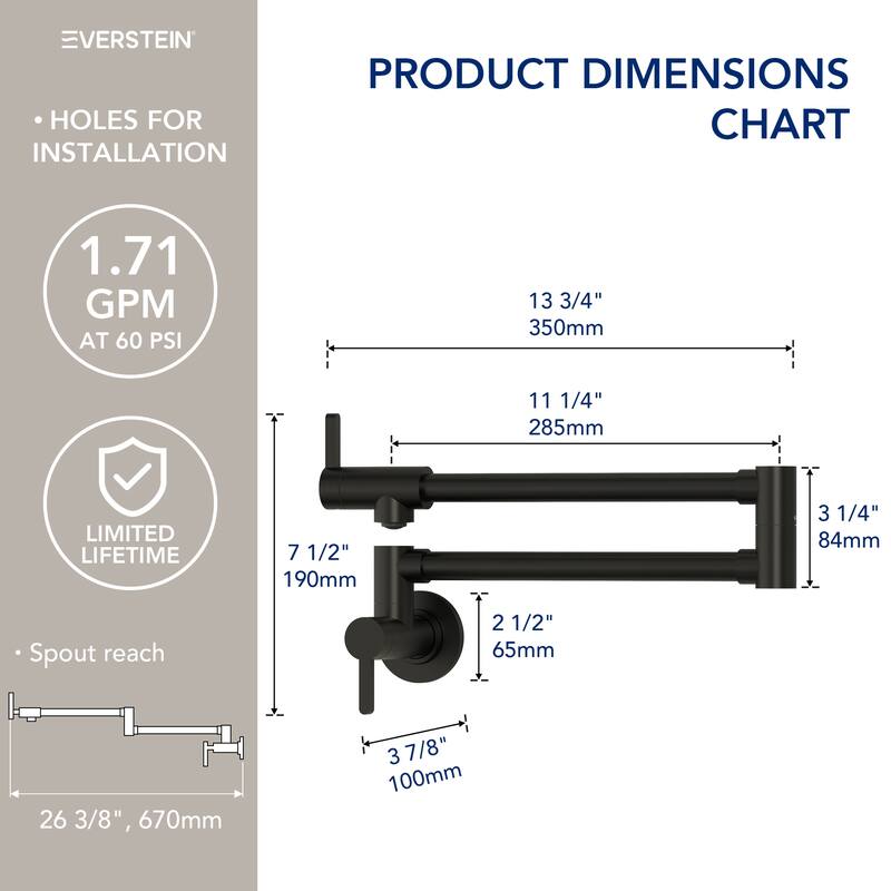 Wall Mounted Cold-Water Pot Filler,Folding Kitchen Faucet