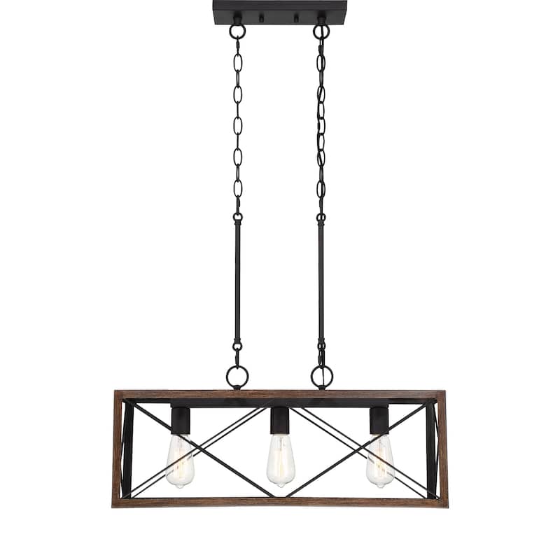 Acroma 3-light Rectangle Island Chandelier for Dining Room - 25 inches