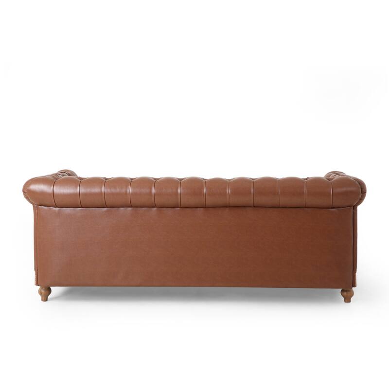 Castalia Nailhead Trim Chesterfield Sofa by Christopher Knight Home - 78.75" L x 33.50" W x 28.00" H