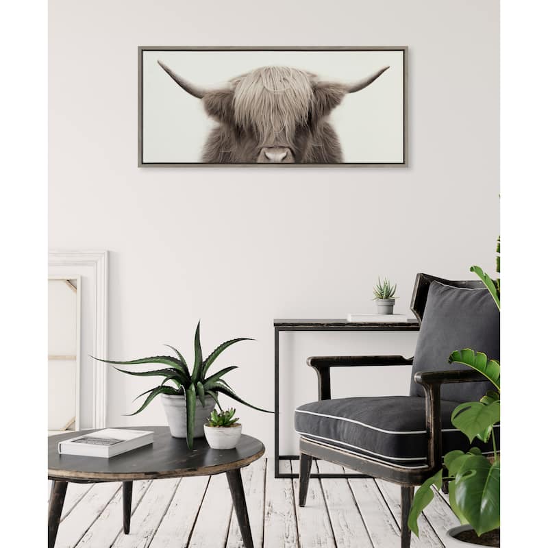 Kate and Laurel Sylvie Cow Canvas by The Creative Bunch Studio